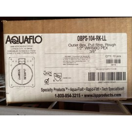 LSP Lot of 10 AQUAFLO OBPS-104-RK-LL 1/2" WIRSBO PEX 3/8” -  OUTLET BOX Pull Stop Z1