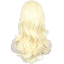 Linfairy lange gewellte blonde Kostümperücke Big Bouffant Beehive Perücken für Frauen passend für die 50er und 80er Jahre