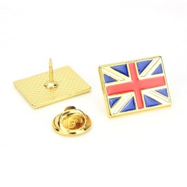 Britain English National Flag Enamel Pin and the United Kingdom heart-shaped National Emblem Badge Brooch For Backpack and Coat, Metal Stainless Steel, no gemstone