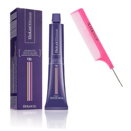 vask SIeekshop Comb + 𝐒𝐚𝐥𝐞𝐫m Cosmetics VISION 𝐒𝐚𝐥𝐞𝐫mvision Permanent Cream Hair Color Dye (w/SIeekshop Pink Comb) Haircolor Creme, 4,0 BROWN (Cool Cold Naturals)