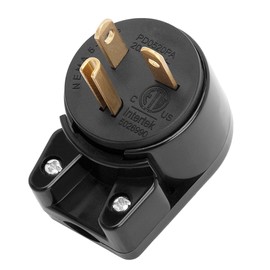 Nema 5-20P DIY Plug, Rewirable 20A 125V Plug, 90 Degree Right Angle 5-20P 20A 125V T-Blade USA Canada 3-Prong Male Angled 20A Plug, 12-Directions Rotatable ETL Listed