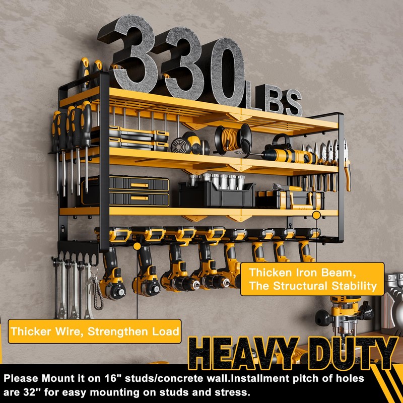 NattyDot Power Tool Organizer Wall Mount Garage Tool Storage 4