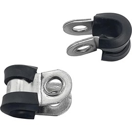 Lumonic 10 x 5 mm pipe clamps with rubber insert, stainless steel V2A, cable clamps for screwing, hose clamp 5 mm, pipe clamps, mounting clamp 5 mm