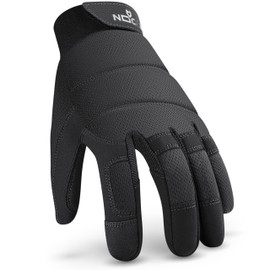 NoCry Heavy-Duty Tactical Work Gloves for Men — Reinforced Palms, Foam-Padded Knuckles, and Strong Stitching; Touchscreen Tips; Breathable and Flexible; Ideal for Mechanics and Construction Work
