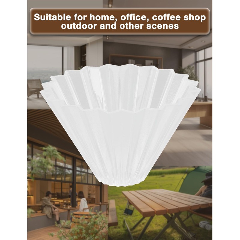 Coffee Filter Dripper, Resin Material, Reusable Cone Style Origami Coffee