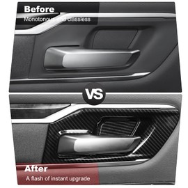 SQQP Carbon Fiber Inner Door Handle Bowl Cover Trim Frame Decor for Dodge RAM 2018 2019 2020 2021