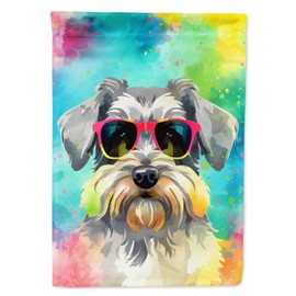 Caroline's Treasures DAC2553CHF Schnauzer Hippie Dawg House Flag Large Porch Sleeve Pole Decorative Outside Yard Banner Artwork Wall Hanging, Polyester, House Size, Multicolor