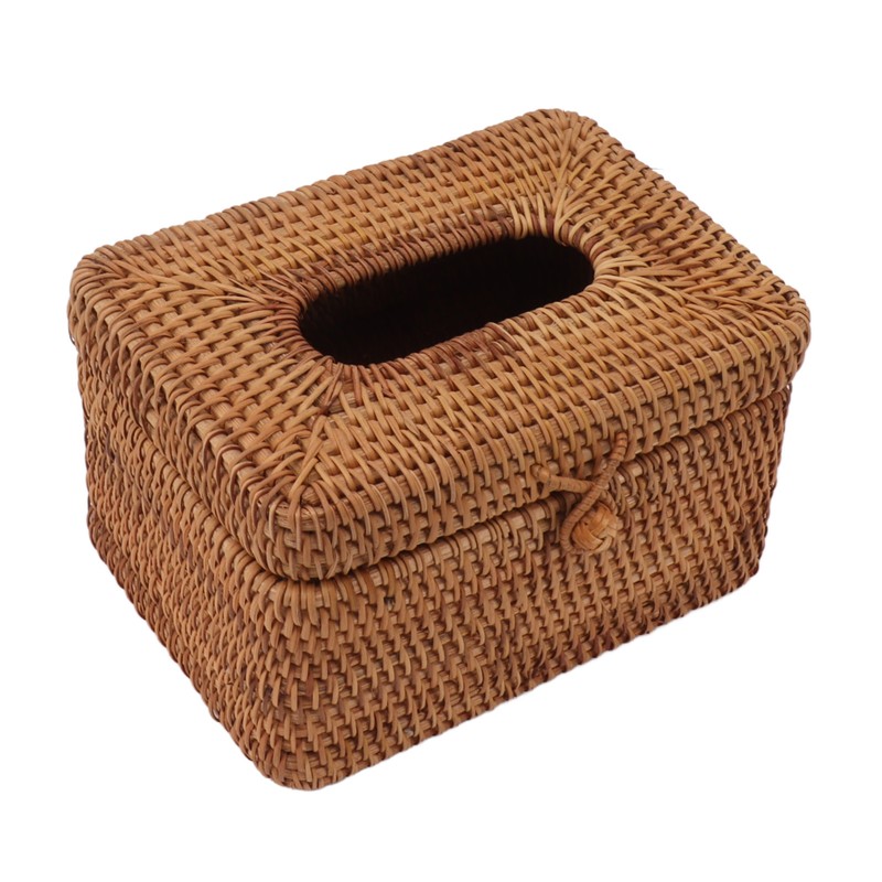 Rectangular Rattan Tissue Box Cover Rattan Woven Tissue Box Holder