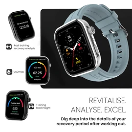 Noise ColorFit Pro 5 Max 1.96" AMOLED Display Smart Watch, BT Calling, Post Training Workout Analysis, VO2 Max, Rapid Health, 5X Faster Data Transfer - Elite Silver