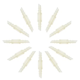 Mini Skater Pack of 12 Drip Irrigation Straight Barbed Coupling Fittings for 1/4 Inch Drip Tubing Garden Patio Lawn Sprinkler Systems