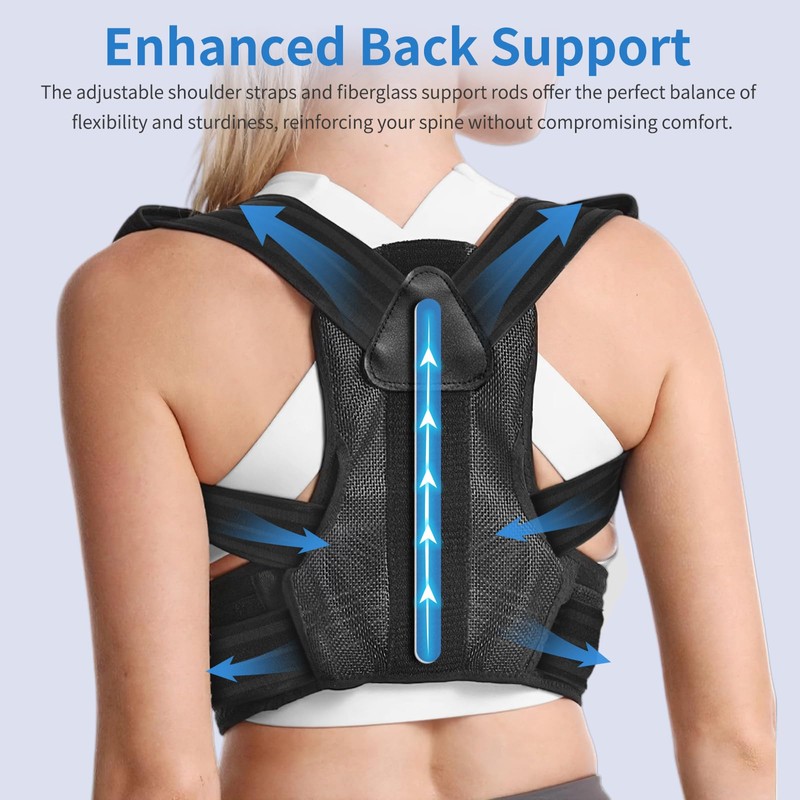 Back Brace Posture Corrector for Women and Men, Adjustable Back