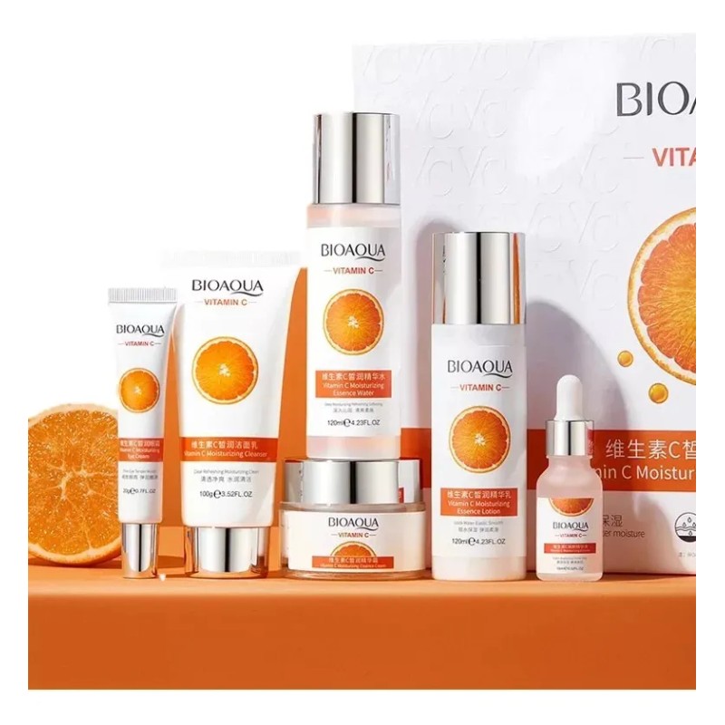 Kit Vitamina C Bioaqua Cuidado Facial Quita Manchas Mixta Día/noche