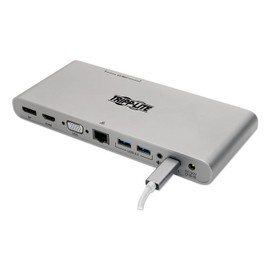Tripp Lite USB C Docking Station w/ USB A/C Hub, HDMI, VGA, DisplayPort, Gbe, 100W PD Charging 4K@3
