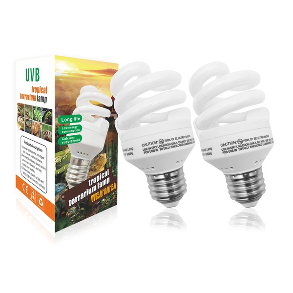 yimidool UVB Reptile Light Bulb 5.0 9W, UVA-UVB Bulbs for