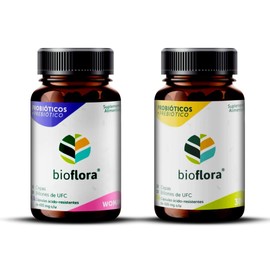 2 PACK 35 Cápsulas Probióticos Bioflora Woman con 6 Probióticos + Inulina Orgánica de Agave y 35 Cápsulas de Probióticos y Prebióticos.
