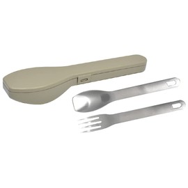 Izujinsha Cutlery Set (Spoon & Fork), Light Khaki, 310 (Sunichimaru), 2-Piece Cutlery Set