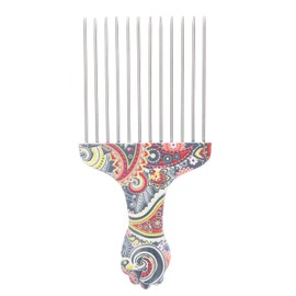 MOUMOUTEN Retro Afro Hair Comb Metal Pick Comb Afro Pick Smooth Hair Pick Comb Hair Pick Comb Wide Tooth Hair Pick Comb Hairdresser Styling Tool for Natural Curly Hair Style