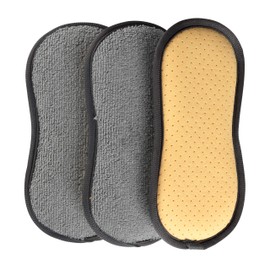 Beldray LA077639EU7 Double Sided Cleaning Pads, 3-Pack Glass Cleaning Cloths, Streak-Free Shine, Microfibre Removed Dirt/Grime, Chamois For Polishing, Kitchen, Glassware, Windows, Hard Surfaces, Cars