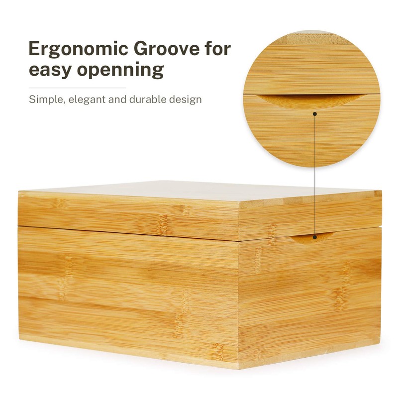 MaxGear Index Card Holder, 4 x 6Inch Wooden Business Card