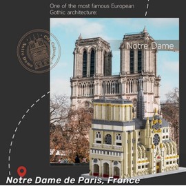 Mantfuty Micro Mini Notre Dame de Paris Cathedral Building Blocks Set Famous World Architecture Building Kit Bricks Toys Gifts for Kids and Adults(2908pcs)