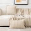 MIULEE Cream White Corduroy Decorative Throw Pillow Covers Pack of