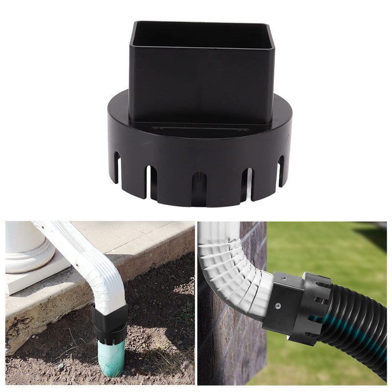 Plastic Downspout Adapter for Rain Gutter Drain System with Screws