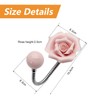 MOROBOR Pink Flower Ceramic Wall Coat Hook，4pcs 3D Rose-Shaped Chrome