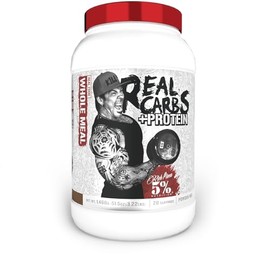 5% Nutrition Rich Piana Real Carbs + Protein | Clean Mass Gainer Protein Powder | Real Food Carbohydrate Fuel for Pre Workout/Post-Workout Recovery Meal | 3.2 lb, 20 Servings (Chocolate)