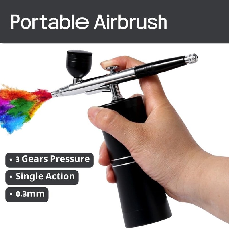 SHPTDJTICAirbrush Kit with Compressor, Airbrush Compressor Rechargeable Upgraded 1200Amh 32PSI