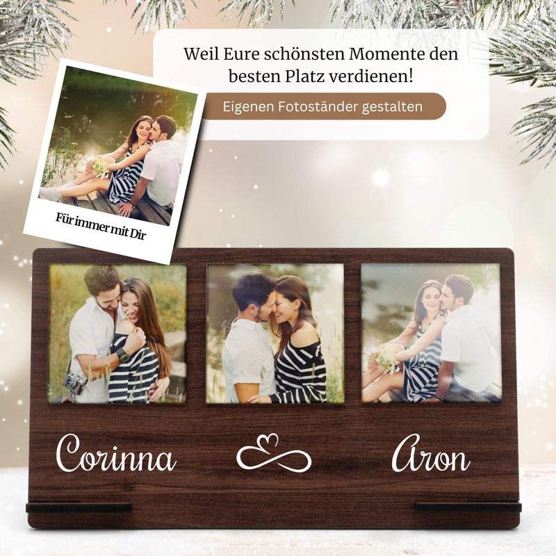 Wooden Photo Stand, Personal Partner Gifts, Christmas, Anniversary, Birthday, Christmas