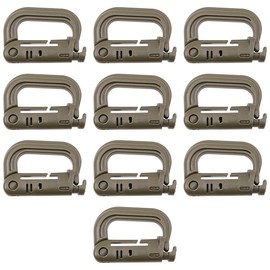 Tiardey Tactical Carabiner D-Ring Molle Accessories Plastic Carabiner Clip for Climbing Hiking Outdoor Pack of 10