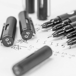Fineliner Pens 7 Sizes (0.05 mm to 0.8 mm) Black Pigment Liner Pen for Writing, Handwriting, Signature, BulletJournaling, Drawing, Design