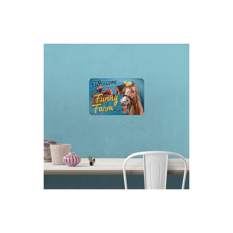 Funny Farm Horse and Rooster Home Business Office Sign -