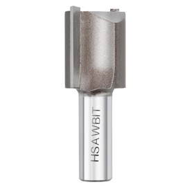 hsawbit Straight 2-Flute Router Cutter, 1/2 Inch Shank, 22mm Cut Diameter & 30mm Cut Length, Flush Trim Router Bit for Woodworking