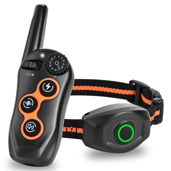 Dog Shock Collar with Remote Control,1300Ft,IP67 Waterproof Dog Training Collar