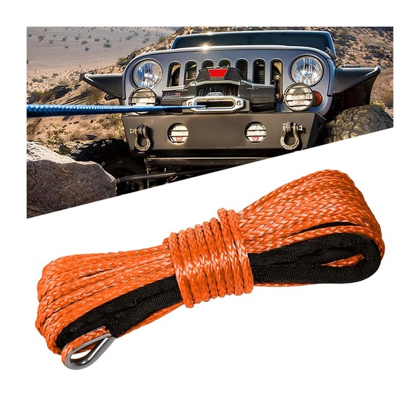 TSUGAMI Synthetic Winch Rope, 1/4'' x 50ft 7700LBS Car String