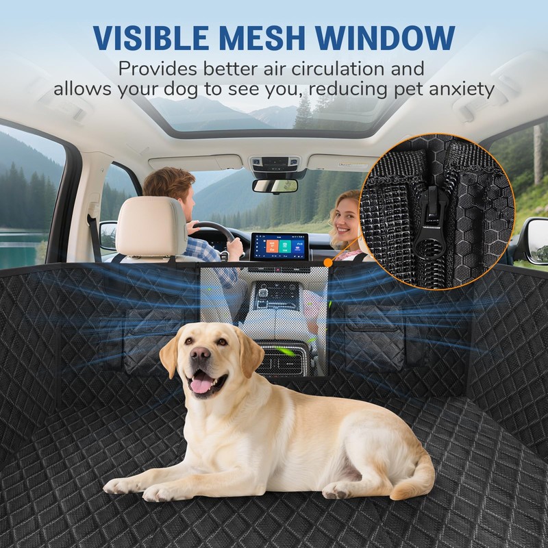 Dog Car Seat Cover for Back Seat with Storage Bag