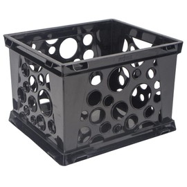 Storex Micro Crate, 6.75" x 5.8" x 4.8", Black, 18-Pack (63101A18C)