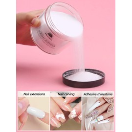 EBANKU Acrylic Powder Professional White Acrylic Nail Powder Long Lasting for 3D Fingernail Carving & Nail Extensions, Milk White Acrylic Powder, No Nail Lamp Needed, 120g/4.23oz Big Capacity