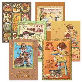 Current Mary Engelbreit Thanksgiving Greeting Cards Set - Themed Holiday Card Variety Value Pack, Set of 12 Large 5 x 7-Inch Cards, Assortment of 6 Unique Designs, Envelopes Included