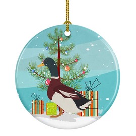 Caroline's Treasures Rouen Duck Christmas Ceramic Ornament, 3 inch, Multicolor