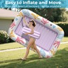 Inflatable Tanning Pool Lounger Float with Protection Mat, 85" x