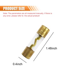 ZIMISI 5PCS 20A AGU Gold Plated Glass Fuse, 20 Amp Inline Fuse for Auto/Car/Marine Audio Stereo Amplifier Power Protection (20A)