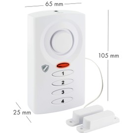 SCHWAIGER -HSA500 Garage Sliding Door Alarm with PIN | Home Alarm System | Siren | Burglary Protection | Window Lock | Door Security