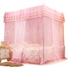 Luxury Princess Three Side Openings Post Bed Curtain Canopy Netting