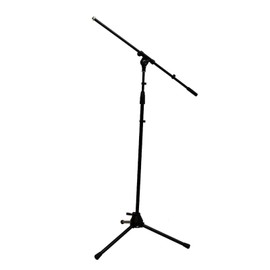 American Sound Connection ASC-MC001 Adjustable Height Boom Arm Microphone Stand With Tripod Base - Mic Mount Up to 90 Inches - Black