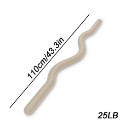 Weighted Workout Bar, 25LB Strength Training Bars,Soft Silicone Surface with Solid Steel Exercise Bar Barbell for Yoga,Pilates,Body Toning,and Strength Training(Khaki, large)