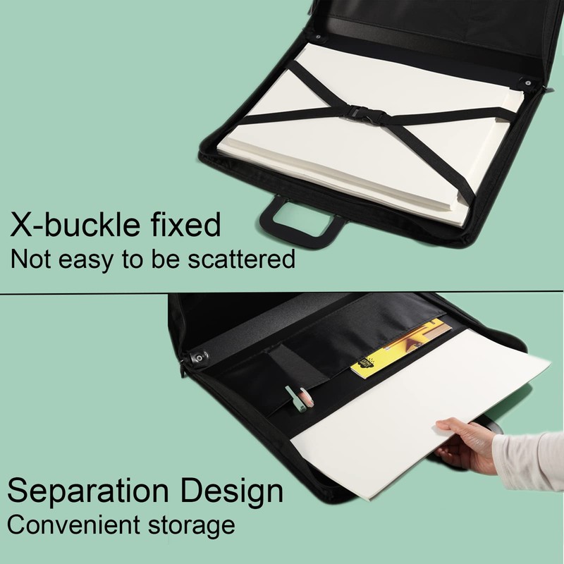 Acocony 11x17 Portfolio Folder for Artwork with Zipper Closure 11x17