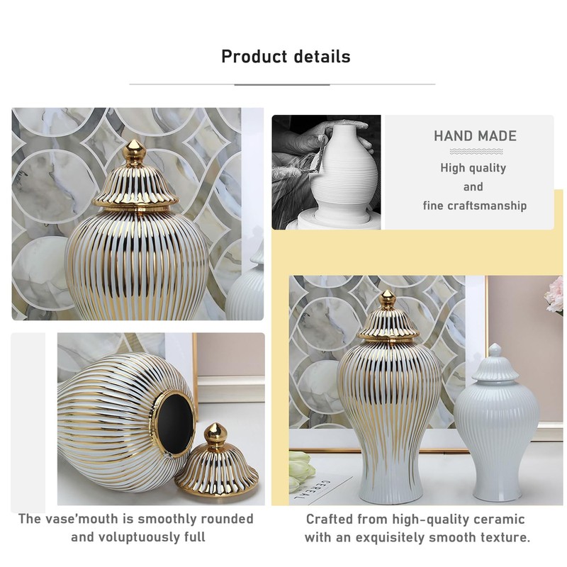 Decorative Ceramic Ginger jar with lid,Storage Ginger jar,Ceramic vase for