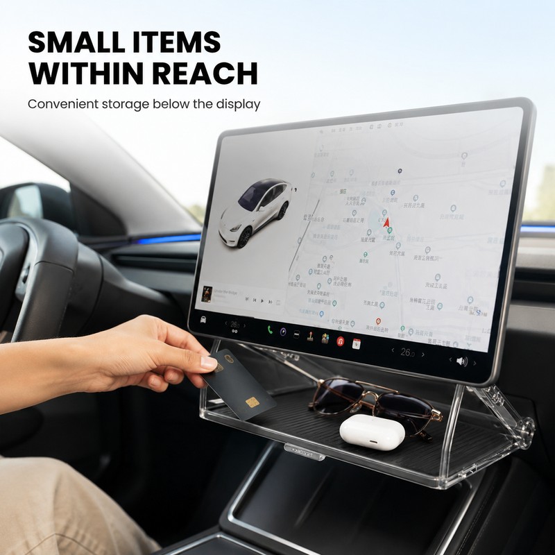 Magnetic Foldable Under-Screen Storage Organizer for Model 3 Highland &